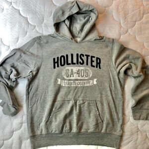 Hollister Men’s Grey Pullover Hooded Sweatshirt